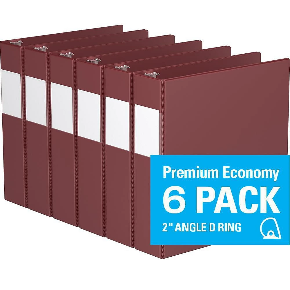 Davis Group, Premium Economy, D Ring, Binder, 6 Pack, 2"