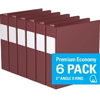 Davis Group, Premium Economy, D Ring, Binder, 6 Pack, 2"