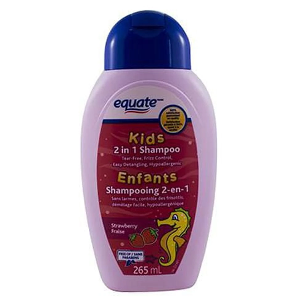 Equate Kids 2 in 1 Strawberry Shampoo & Conditioner, Volume 265mL