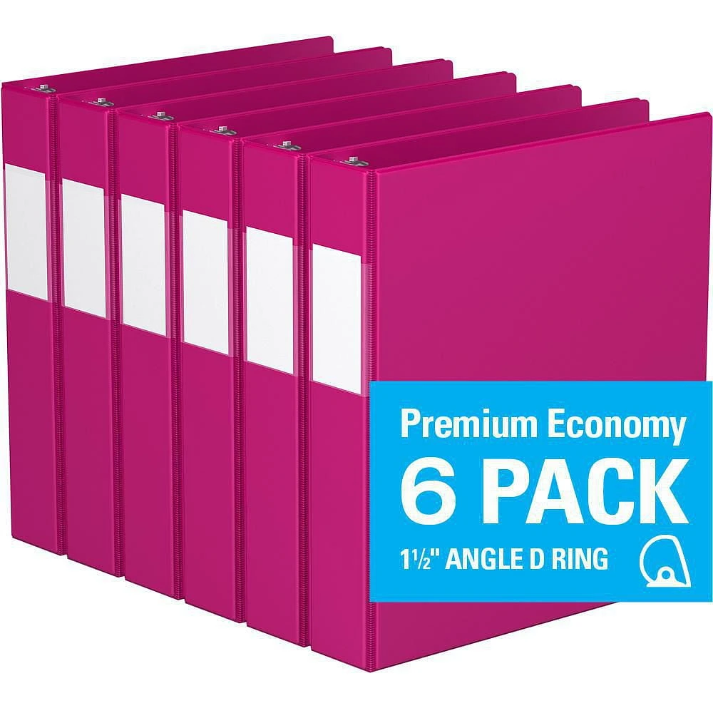 Davis Group, Premium Economy, D Ring, Binder, 6 Pack, 1.5"