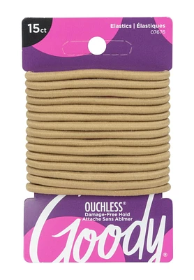 Goody Ouchless Blonde Hair Elastics - No Metal - 15Ct, Goody Elastics