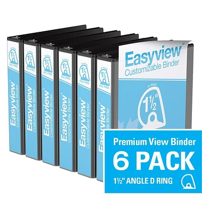 Davis Group, Easyview Premium, D Ring, Customizable, View Binder, 6 Pack, 1.5"