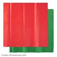 Hallmark Red and Green Bulk Tissue Paper for Gift Wrapping (100 Sheets) for Gift Bags, Christmas Presents, Holiday Crafts and More