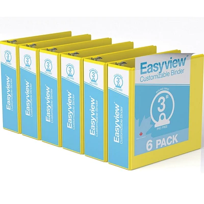 Davis Group, Easyview Premium, Round Ring, Customizable, View Binder, 6 Pack, 3"