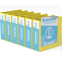 Davis Group, Easyview Premium, Round Ring, Customizable, View Binder, 6 Pack, 3"