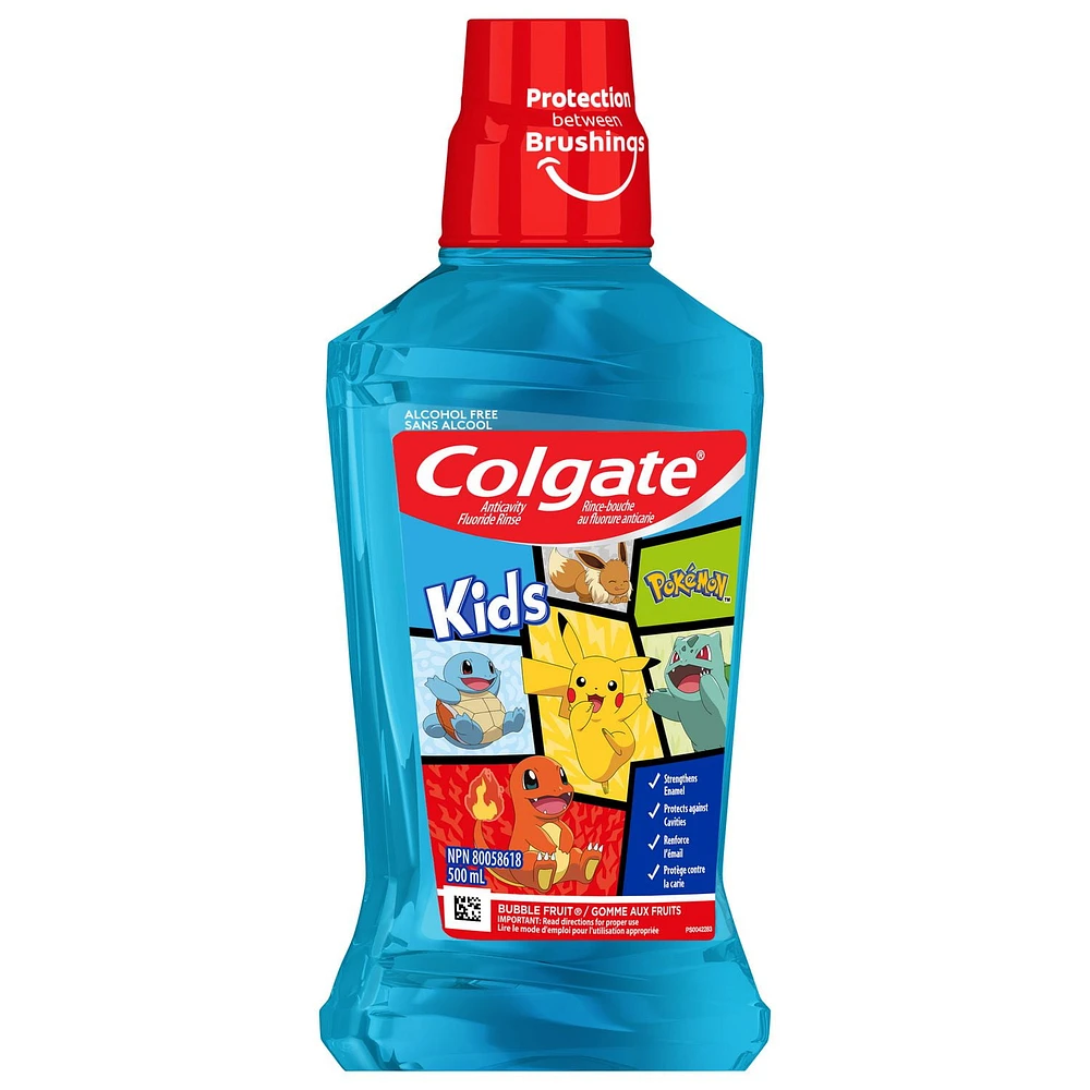 Colgate Kids Anticavity Pokémon Mouthwash, Pokémon - 500mL, Colgate Pokémon Mouthwash