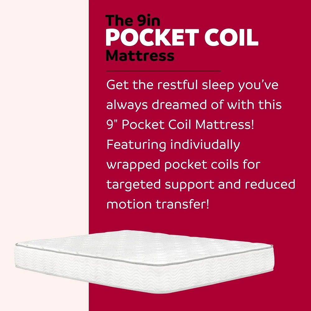 Primo International Solar 9in Pocket Coil Mattress in a Box