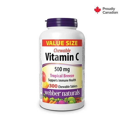 Webber Naturals®, Vitamin C Chewable, Tropical Breeze, 500 mg, 300 Chewable Tablets