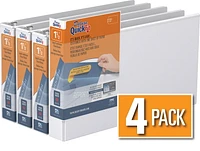 QuickFit Heavy Duty Round Ring Legal Landscape Spreadsheet View Binder, 4 Pack, 1.5"