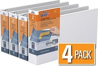 QuickFit Heavy Duty Round Ring Legal Landscape Spreadsheet View Binder, 4 Pack, 2"