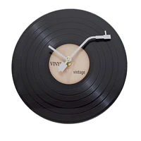 Perfect Solutions Glass Disk Wall Clock - Vinyl Record