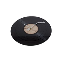 Perfect Solutions Glass Disk Wall Clock - Vinyl Record