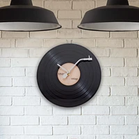 Perfect Solutions Glass Disk Wall Clock - Vinyl Record