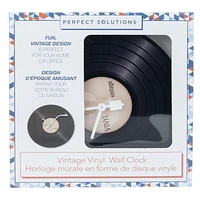 Perfect Solutions Glass Disk Wall Clock - Vinyl Record