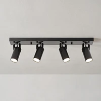 4-Light Matte Black Dimmable 22W LED Integrated Track Lighting with Rotating Track Heads, 91005769