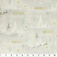 Fabric Creations Grey Wishing You A Merry Christmas Cotton Fabric by the Metre