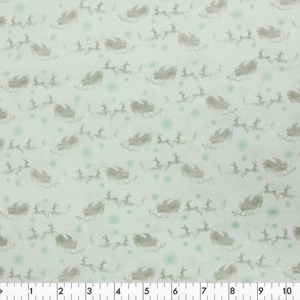 Fabric Creations Mint Wishing You A Merry Christmas Cotton Fabric by the Metre 107 cm (42")