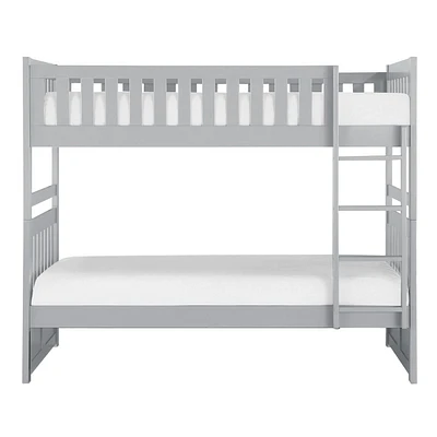 Topline Home Furnishings Lit superposé gris double sur grand lit