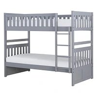 Topline Home Furnishings Grey Full over Full Bunk Bed