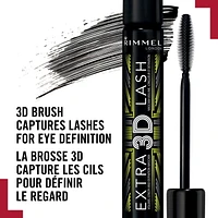 Rimmel Extra 3D Super Lash Mascara, Vitamin E-enriched formula, defines, lengthens & curls your lashes, zero clump, 100% Cruelty-Free, Stretches lashes