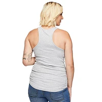 Paisley Sky Maternity Ruched Rib Racerback Tank
