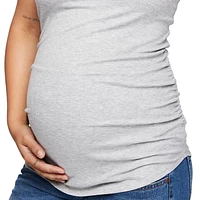 Paisley Sky Maternity Ruched Rib Racerback Tank