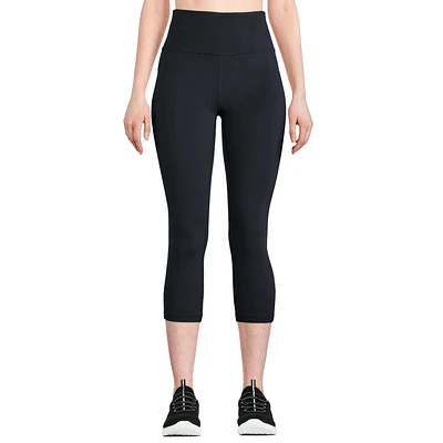 Athletic Works Women's Core Tricot interlock knit High-Rise Capri Legging Black, Sizes XS-XXL