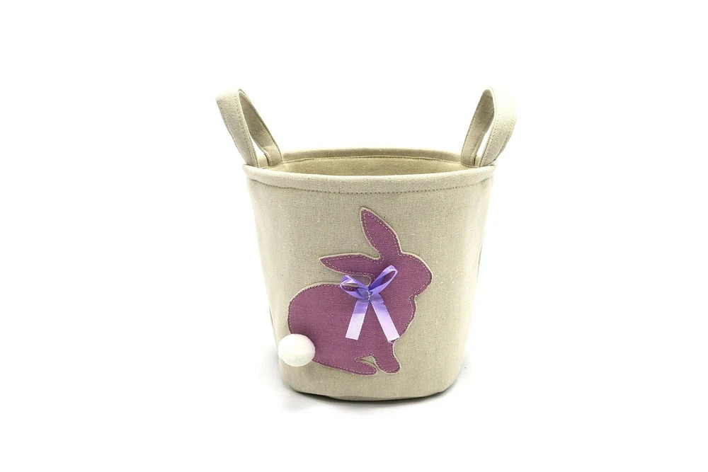 Way to celebrate! Purple Fabric Bunny Basket