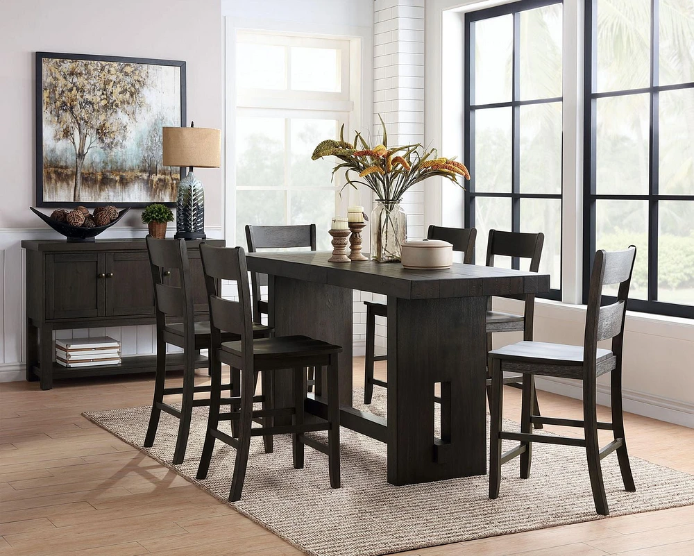 ACME Haddie Counter Height Table in Distressed Walnut