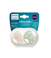 Philips Avent Ultra Soft Pacifier 0-6m, toucan / green leaves, 2 pack SCF091/07, Avent Ultra Soft Pacifier 0-6m toucan / green 2pk