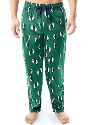 IZOD Men's Silky Fleece Sleep Pant, penguin print