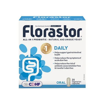 Florastor Daily All-In-1 Probiotic - 20 caps, Helps support your gut health.