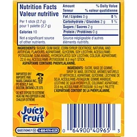 JUICY FRUIT, Fruit Flavoured Chewing Gum, 15 Sticks, 1 Pack, 1 Pack, 15 Sticks