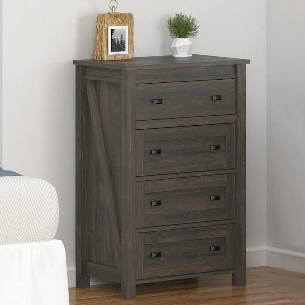 Farmington 4 Drawer Dresser, Weathered Oak