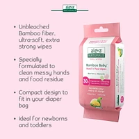 Aleva Naturals Bamboo Baby Hand 'n' Face Wipes - 30 Count, Clean messy hands & face