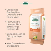 Aleva Naturals Bamboo Baby Pacifier & Toy Wipes, Value Pack - 30 Count x 3 (90 Count)