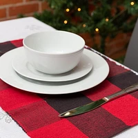 Fabstyles Buffalo Check Cotton Placemats Set of 4 Machine Washable Table Mats Perfect for The Kitchen and Dining Table or Outdoor Tables