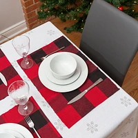 Fabstyles Buffalo Check Cotton Placemats Set of 4 Machine Washable Table Mats Perfect for The Kitchen and Dining Table or Outdoor Tables