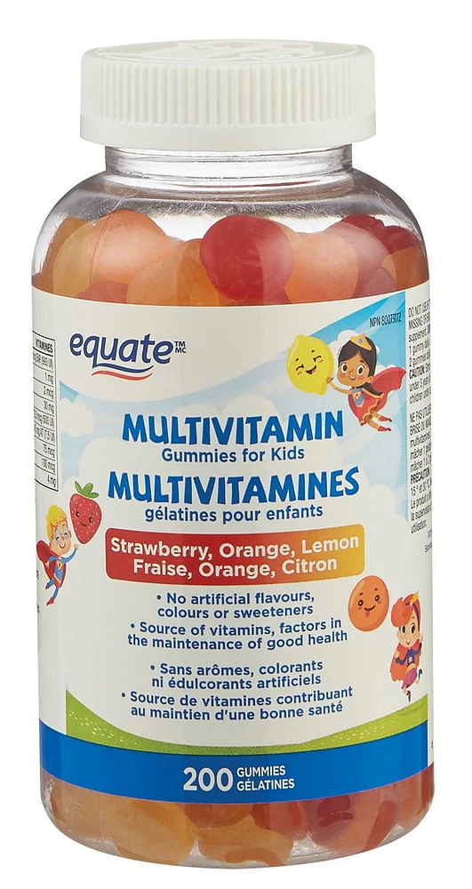 Equate Kids Multivitamin Gummies, 200 Gummies