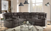 ACME Rylan Sectional Sofa (Motion) in Dark Brown Fabric