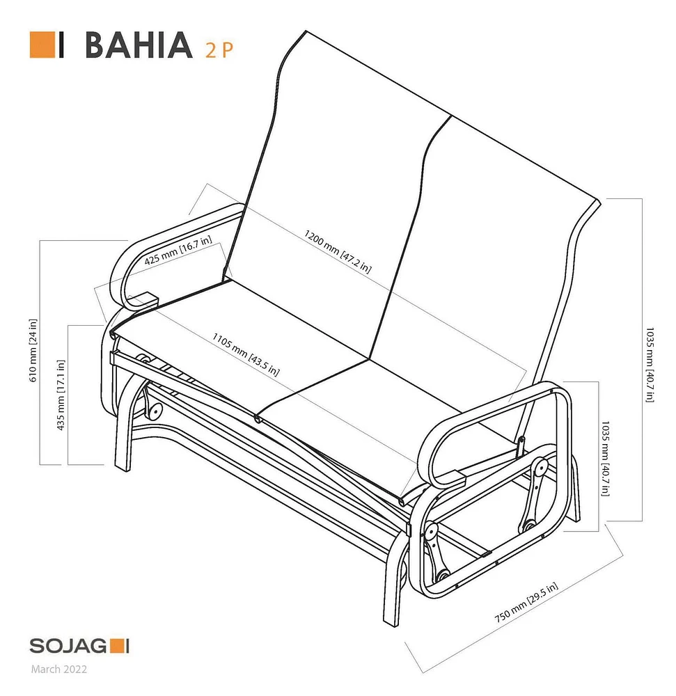 Sojag Bahia Aluminum Gliding Bench