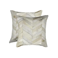 TORINO CHEVRON COWHIDE PILLOW 18"X18" 2-PACK