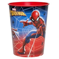 Spiderman Birthday Plastic Cup, 16oz., Plastic cup holds 16oz.