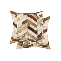 TORINO CHEVRON COWHIDE PILLOW 18"X18" 2-PACK