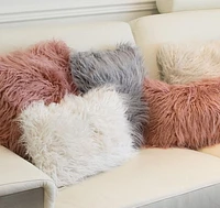 FRISCO MONGOLIAN SHEEPSKIN FAUX FUR PILLOW 20"X20" 2-PACK