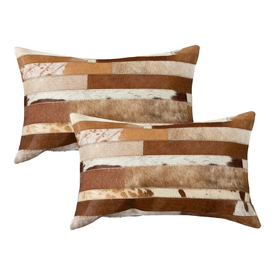 TORINO MADRID COWHIDE PILLOW 12"X20" 2-PACK