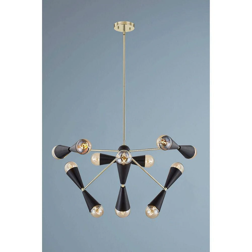 DAMAS PENDANT<br>12 Bulb pendant light<br>Shade Material: Matte Black Steel<br>Shade Dimensions: 5″H x 3″W x 3″D