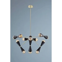 DAMAS PENDANT<br>12 Bulb pendant light<br>Shade Material: Matte Black Steel<br>Shade Dimensions: 5″H x 3″W x 3″D