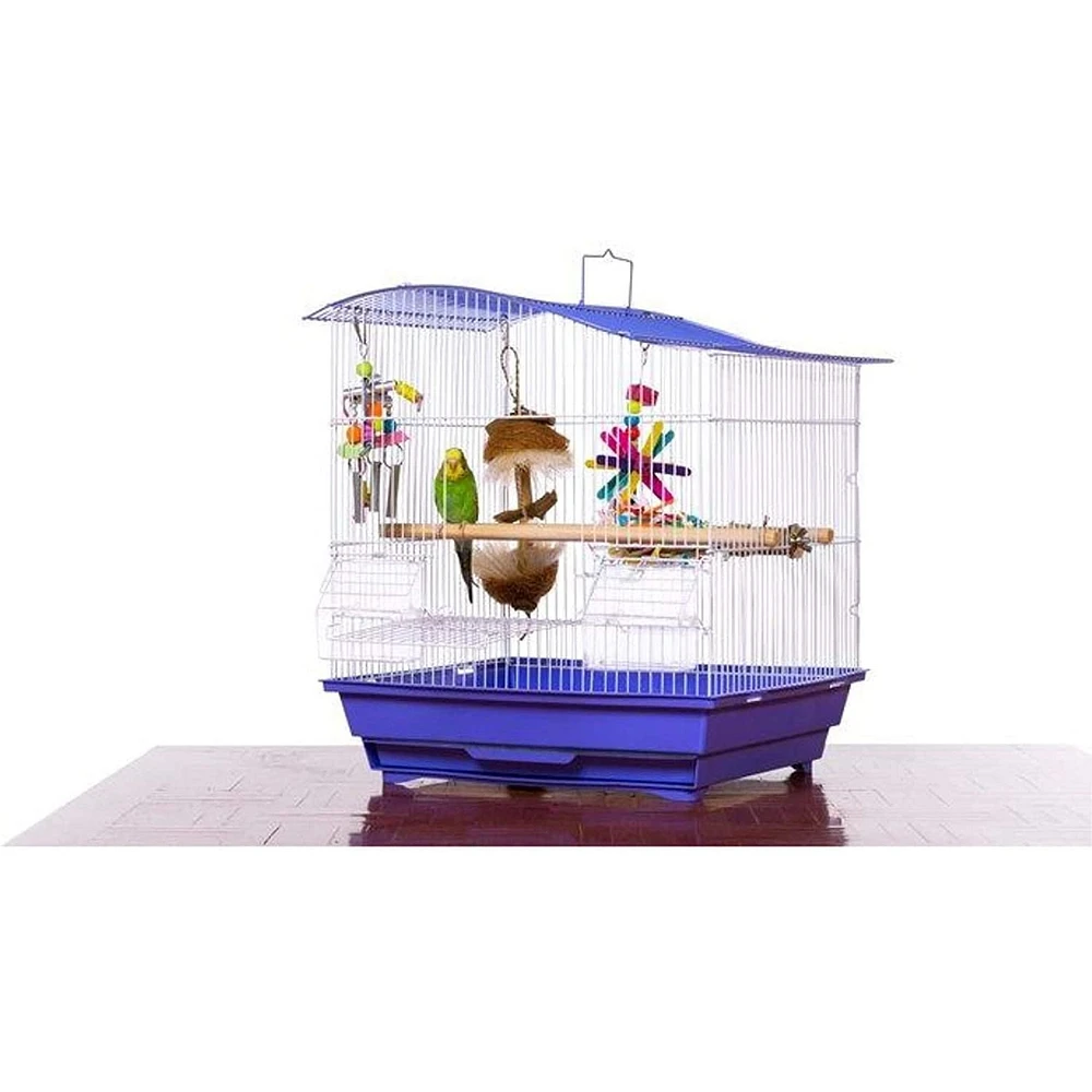 Prevue Pet Soho Wave Top Roof Cage Blue