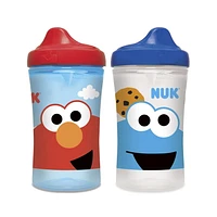 NUK Sesame Street Active Hard Spout Sippy Cup, 10 oz, Blue & Red, 2-Pack